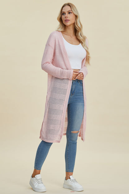 Double Take Full Size Open Front Longline Cardigan Shirt Apparel Clothing Tops Double Take Ship from USA Shirts USA Women Trendsi https://www.cyberehub.com