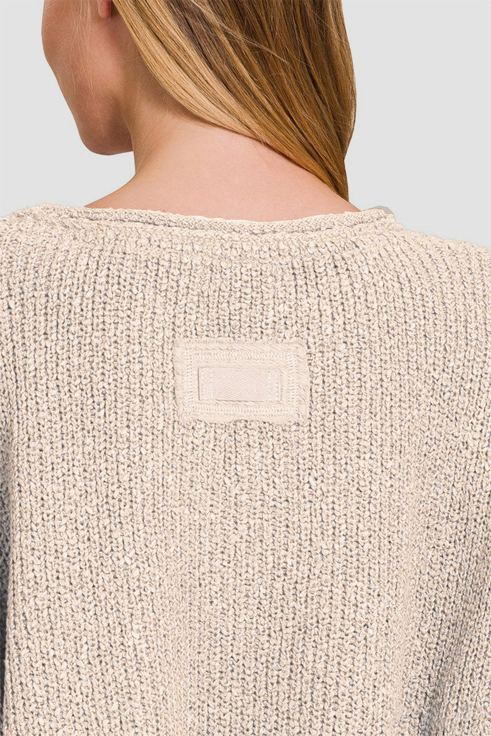 Zenana Notched Side Slit Patch Sweater Shirt Apparel Clothing Tops price-change-job-active Ship from USA Shirts USA Women Zenana Trendsi https://www.cyberehub.com