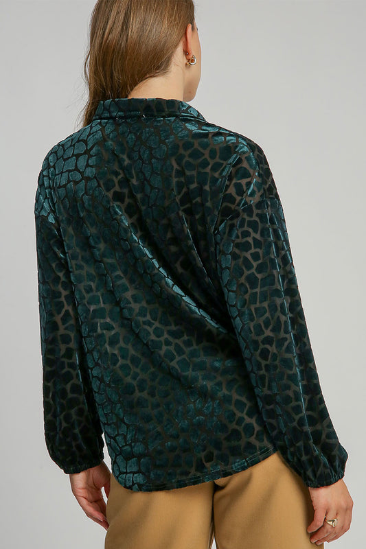 Umgee Animal Print Button Up Velvet Shirt Apparel Apparel Ship from USA TikTok Trendsi Umgee USA Trendsi https://www.cyberehub.com