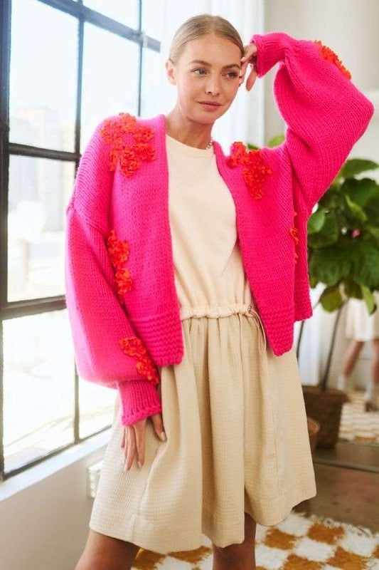 Davi & Dani Floral Applique Open Front Drop Shoulder Cardigan Tops/Jackets/Sweaters Clothing Tops Davi & Dani Ship from USA TikTok Trendsi USPS Walmart Trendsi https://www.cyberehub.com