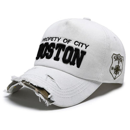 Women's Fashion Embroidered Ripped Cool Baseball Hat White Adjustable Apparel/Hat CJ Hat Ship From China CJ https://www.cyberehub.com