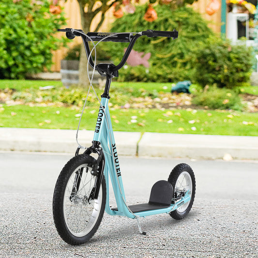 Aosom Youth Scooter, Teens Kick Scooter, Adjustable Handlebar Ride On Toy for 5+ with 16" Front and 12" Rear Dual Brakes Inflatable Wheels, Blue Car Giga GNJ Toys Walmart Giga https://www.cyberehub.com