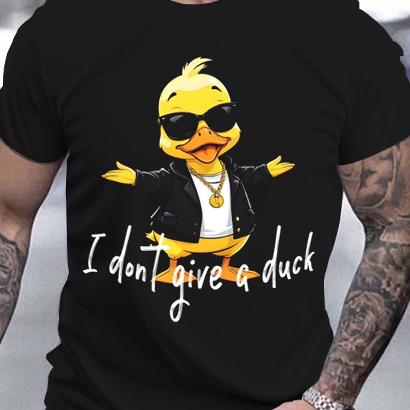 Men's Round Neck T-shirt, Printed With 'I Don't Care About Ducks' Pattern Apparel/Shirt/Graphic Shirt SNULLO https://www.cyberehub.com