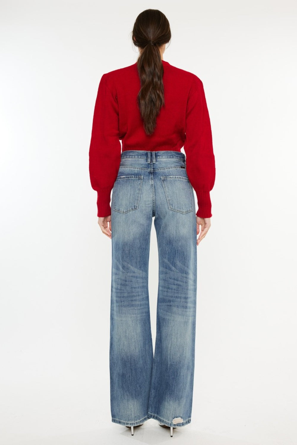 Kancan Distressed High Waist Bootcut Jeans Bottoms Bottoms Clothing Kancan Ship from USA Women Trendsi https://www.cyberehub.com