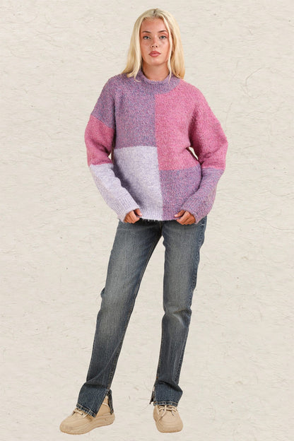VERY J Color Block Mock Neck Drop Shoulder Sweater Shirt Apparel Clothing Tops price-change-job-active Ship from USA Shirts USA VERY J Women Trendsi https://www.cyberehub.com