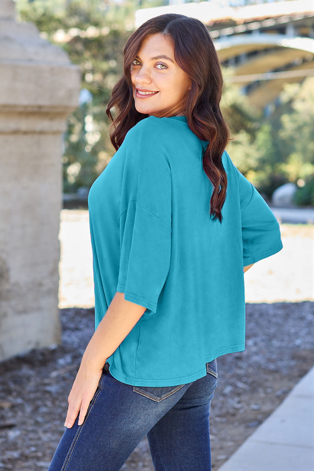 Basic Bae Full Size Round Neck Drop Shoulder T-Shirt Apparel/Tops Basic Bae Ship from USA TikTok Tops Trendsi USPS Walmart Walmart Apparel Trendsi https://www.cyberehub.com