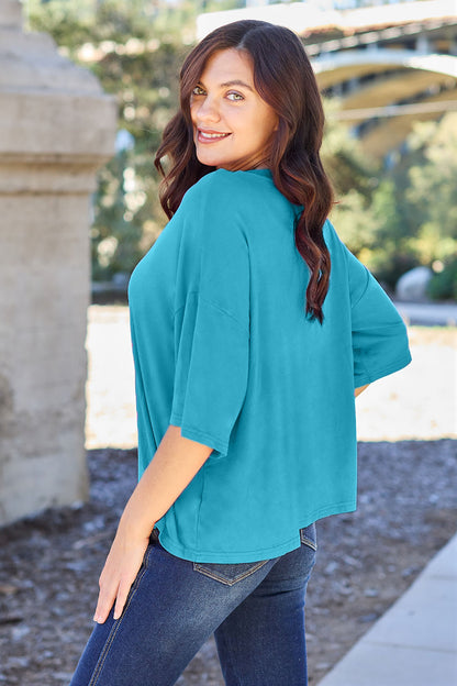 Basic Bae Full Size Round Neck Drop Shoulder T-Shirt Apparel/Tops Basic Bae Ship from USA TikTok Tops Trendsi USPS Walmart Walmart Apparel Trendsi https://www.cyberehub.com