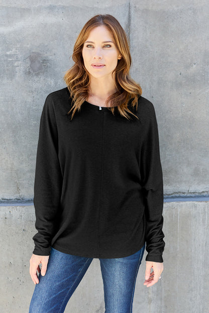Double Take Full Size Round Neck Long Sleeve T-Shirt Apparel/Tops Double Take Outlets 2.20-3.30 Ship from USA TikTok Tops Trendsi USPS Walmart Walmart Apparel Trendsi https://www.cyberehub.com