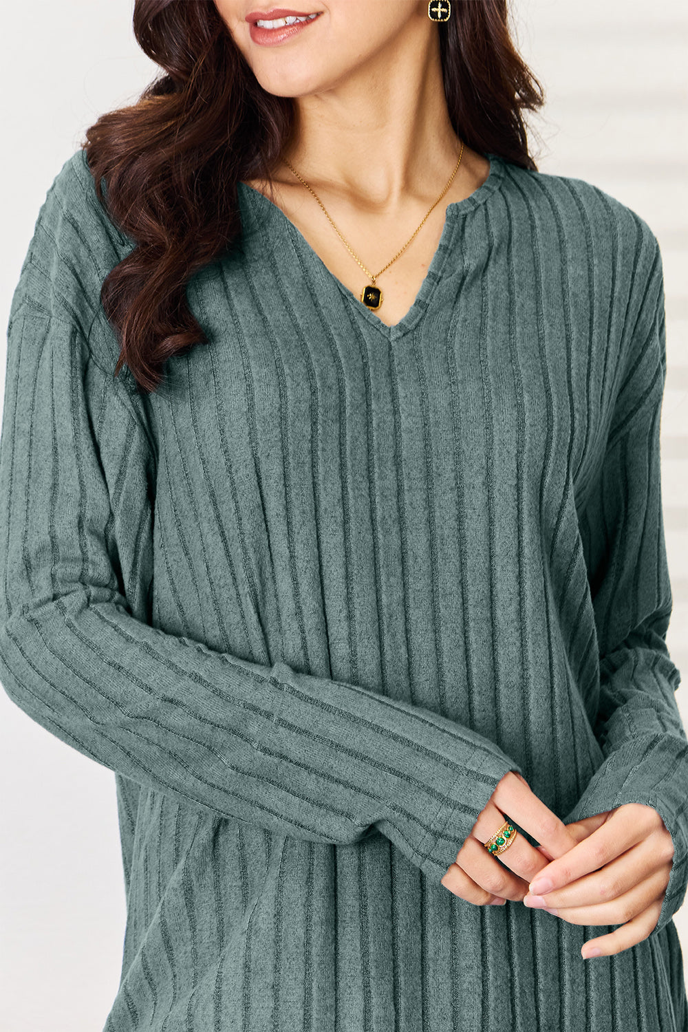 Basic Bae Full Size Notched Long Sleeve Top and Pants Set Apparel/Tops Basic Bae Ship from USA TikTok Tops Trendsi USPS Walmart Walmart Apparel Trendsi https://www.cyberehub.com
