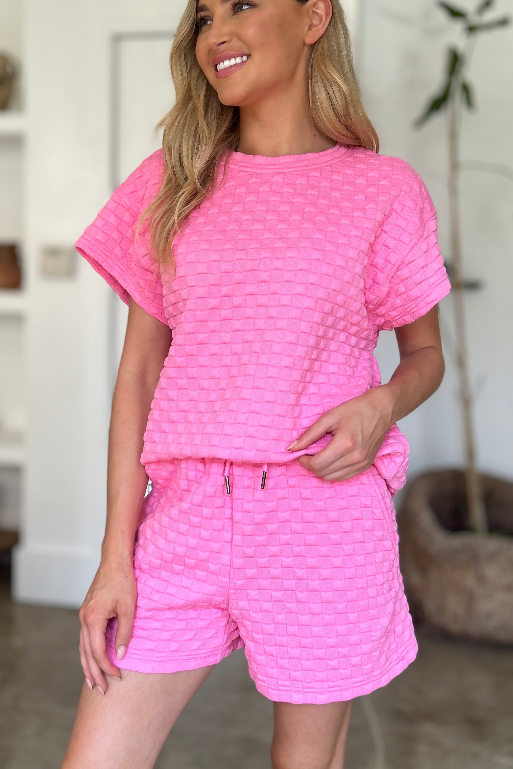 Double Take Full Size Texture T-Shirt and Shorts Set Tops/Jackets/Sweaters Clothing Tops Double Take Ship from USA TikTok Trendsi USPS Walmart Trendsi https://www.cyberehub.com