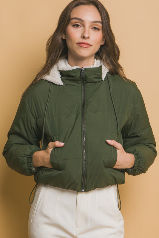 Love Tree Zip Up Cropped Hooded Sherpa Reversible Jacket Hunter Tops/Jackets/Sweaters Clothing Tops LOVE TREE Ship from USA TikTok Trendsi USPS Walmart Trendsi https://www.cyberehub.com