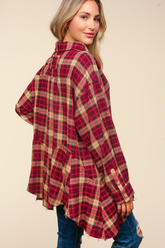 Haptics Plaid Button Down Sharkbite Shirt Tops/Jackets/Sweaters Clothing Tops Haptics Ship from USA TikTok Trendsi USPS Walmart Trendsi https://www.cyberehub.com