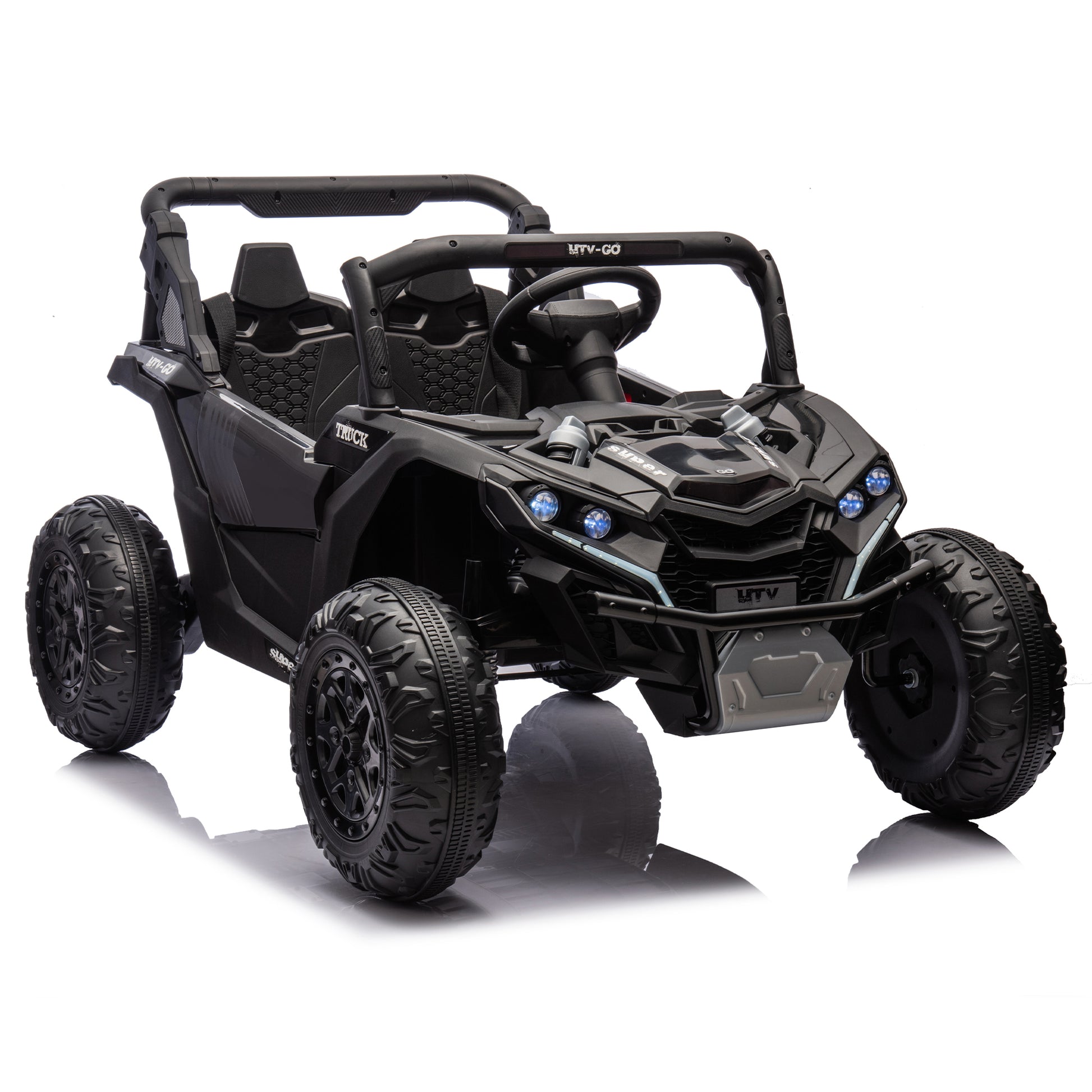 24V Two-Seater Kids Ride On UTV W/Parents Remote Control,Four-Wheel Suspension,Slow Start,Large wheel design,Anti-collision bar,Storage space,Music,USB,Bluetooth,Volume control,LED lights for Kids 3+. Giga Kids Toys Giga https://www.cyberehub.com
