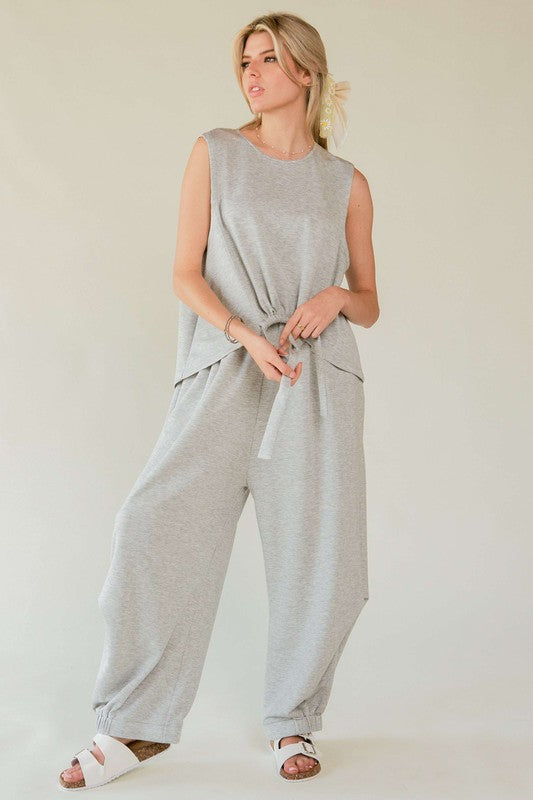 Davi & Dani Drawstring Hem Round Neck Tank and Pants Set HEATHER GREY Apparel Apparel Davi & Dani Ship from USA TikTok Trendsi Trendsi https://www.cyberehub.com