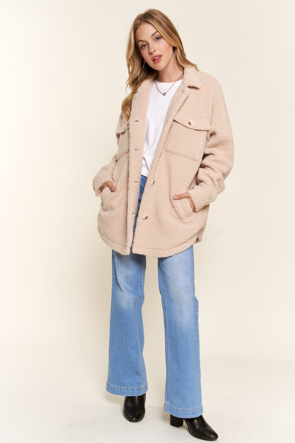 And The Why Teddy Sherpa Button Down Curved Hem Shacket Shirt And The Why Apparel Clothing Tops Ship from USA Shirts USA Women Trendsi https://www.cyberehub.com
