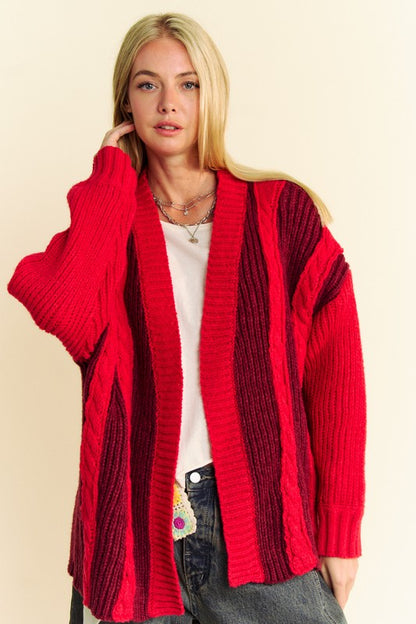 Davi & Dani Cable-Knit Color Block Open Front Cardigan Tops/Jackets/Sweaters Clothing Tops Davi & Dani Ship from USA TikTok Trendsi USPS Walmart Trendsi https://www.cyberehub.com