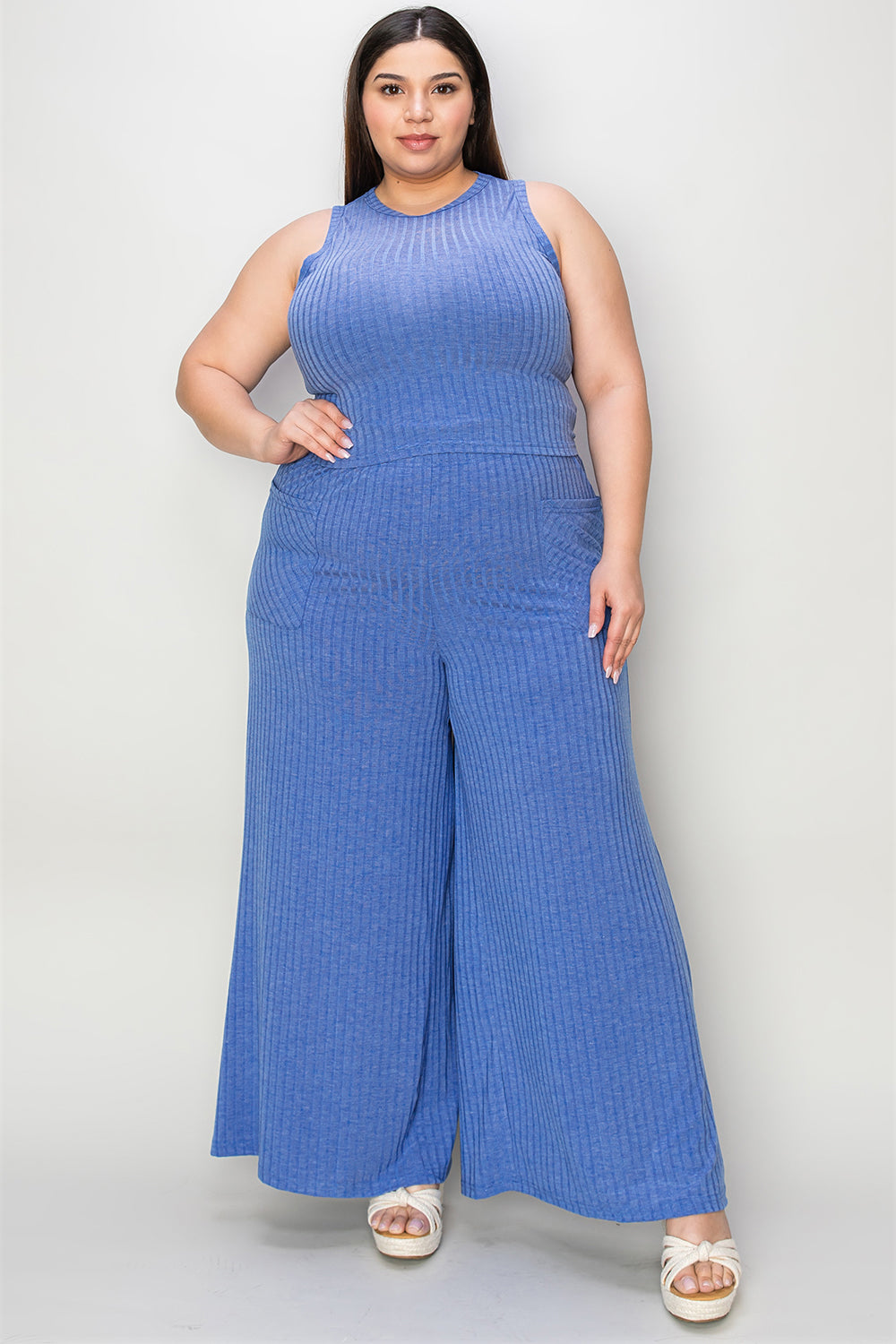 Basic Bae Full Size Ribbed Tank and Wide Leg Pants Set Apparel/Tops Basic Bae Ship from USA TikTok Tops Trendsi USPS Walmart Walmart Apparel Trendsi https://www.cyberehub.com
