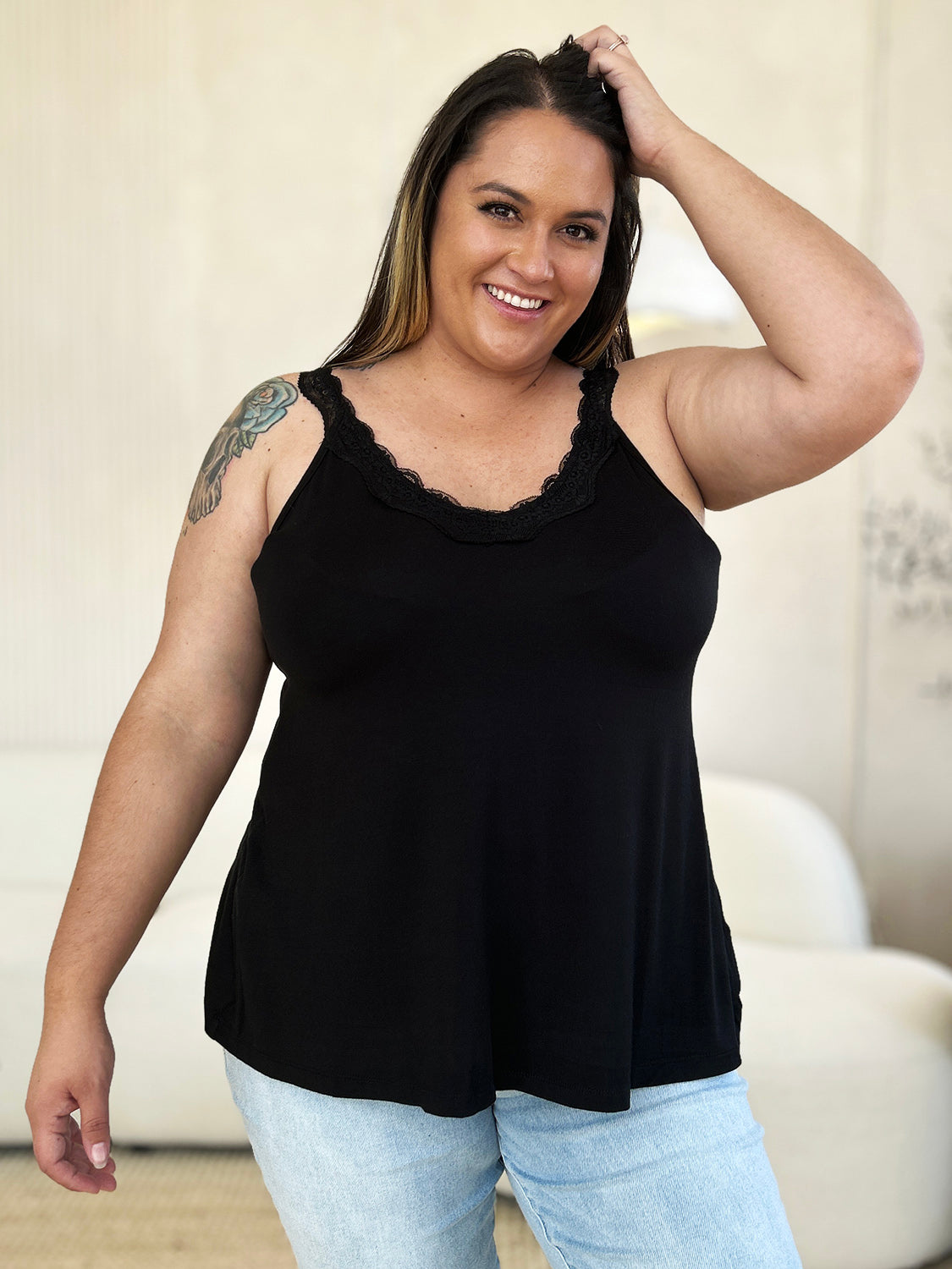 Basic Bae Full Size Lace Detail V-Neck Cutout Cami Apparel/Tops Basic Bae Ship from USA TikTok Tops Trendsi USPS Walmart Walmart Apparel Trendsi https://www.cyberehub.com