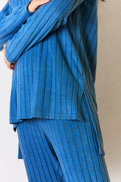 Basic Bae Full Size Ribbed Round Neck High-Low Slit Top and Pants Set Apparel/Tops Basic Bae Ship from USA TikTok Tops Trendsi USPS Walmart Walmart Apparel Trendsi https://www.cyberehub.com