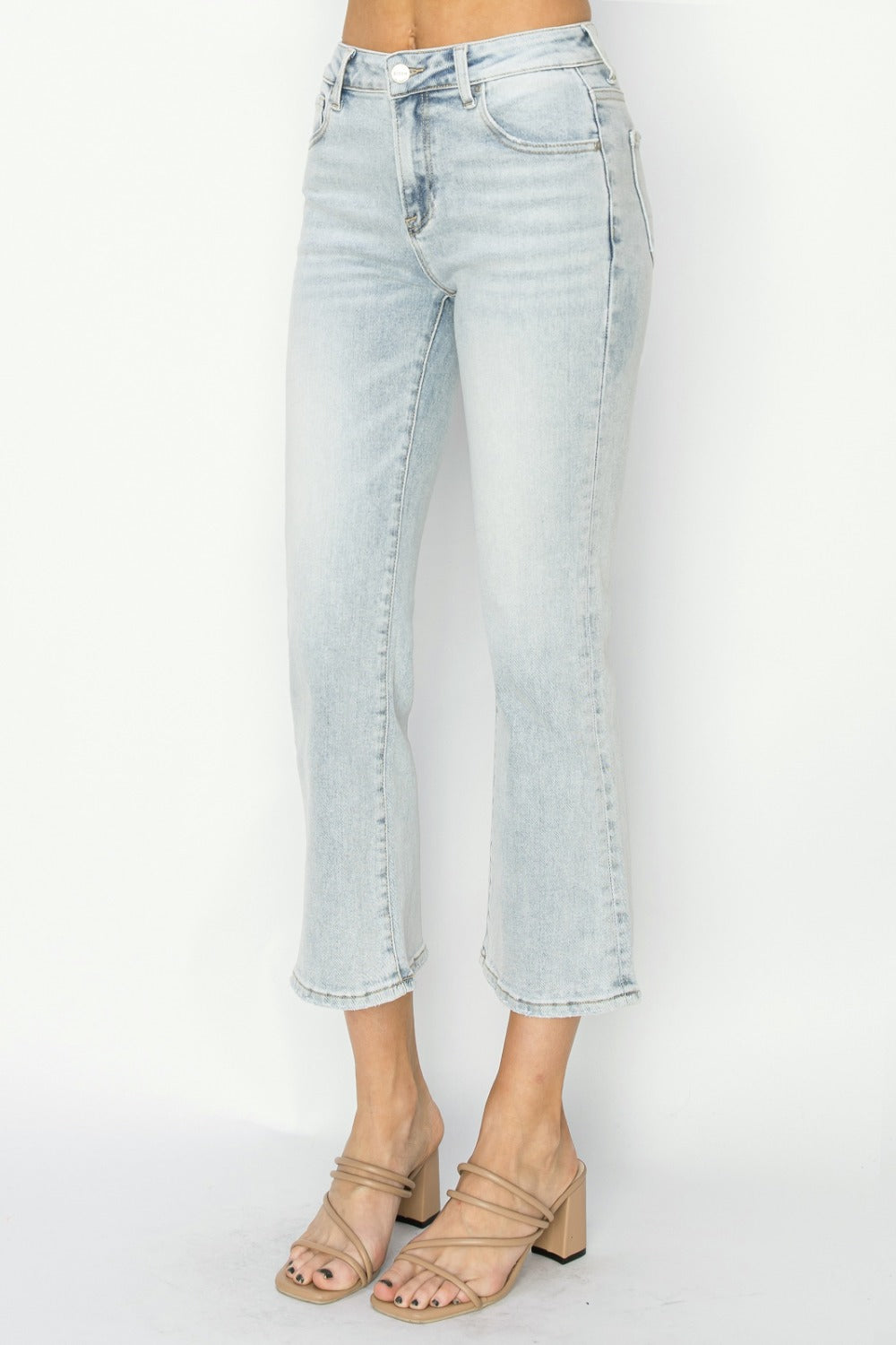 RISEN Full Size Mid Rise Cropped Flare Jeans Bottoms Bottoms Clothing RISEN Ship from USA Women Trendsi https://www.cyberehub.com