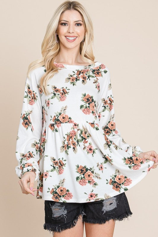 Super Lady Full Size Babydoll Floral Boat Neck Long Sleeve Blouse Apparel/Tops Ship from USA Super Lady TikTok Tops Trendsi USPS Walmart Walmart Apparel Trendsi https://www.cyberehub.com