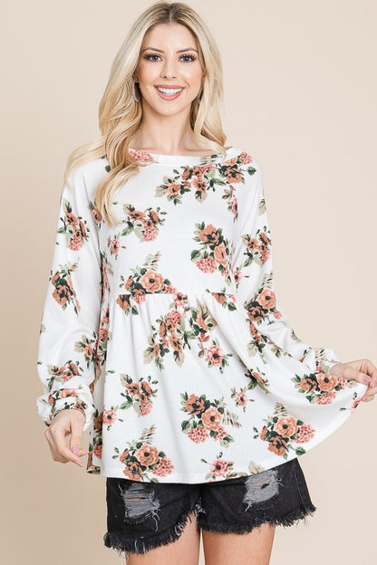 Super Lady Full Size Babydoll Floral Boat Neck Long Sleeve Blouse Apparel/Tops Ship from USA Super Lady TikTok Tops Trendsi USPS Walmart Walmart Apparel Trendsi https://www.cyberehub.com