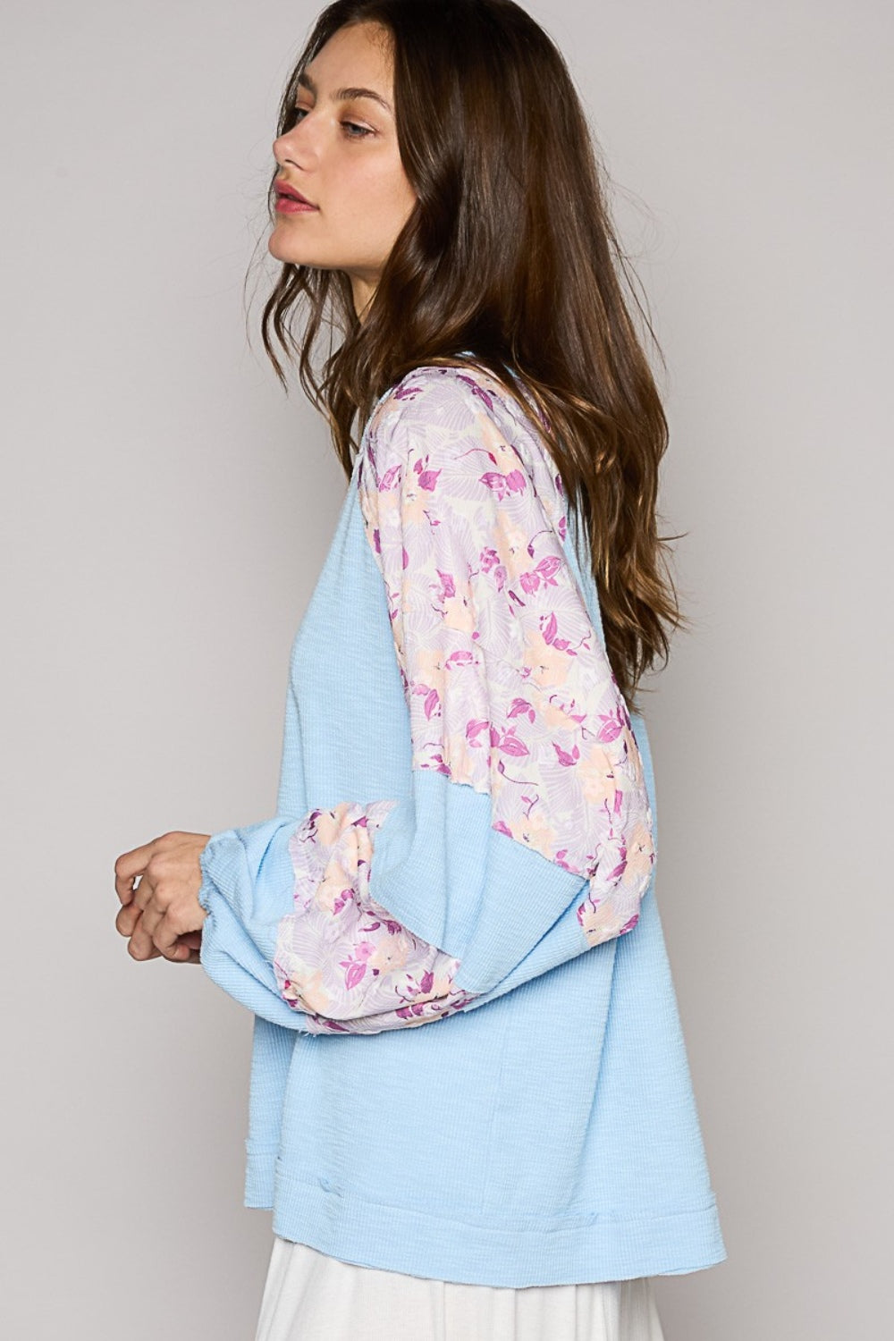 POL Round Neck Balloon Floral Long Sleeve Top Apparel/Tops POL Ship from USA TikTok Tops Trendsi USPS Walmart Walmart Apparel Trendsi https://www.cyberehub.com