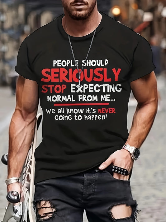 Interesting Slogan Pattern Printed Men's T-shirt, Graphic T-shirt Men's Summer Clothing, Men's Clothing Apparel/Shirt/Graphic Shirt SNULLO https://www.cyberehub.com
