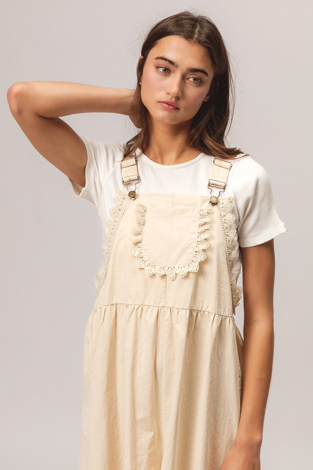 BiBi Back Patch Pocket Lace Trim Rompers Tops/Jackets/Sweaters BiBi Clothing Tops Memorial Day Sale Ship from USA TikTok Trendsi USPS Walmart Trendsi https://www.cyberehub.com