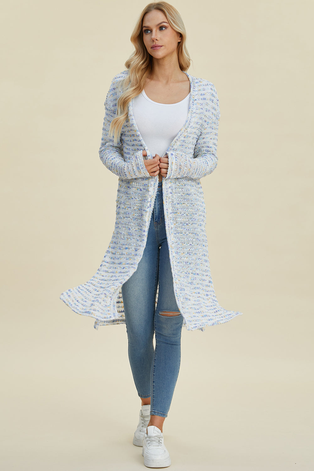 Double Take Full Size Open Front Longline Cardigan Shirt Apparel Clothing Tops Double Take Ship from USA Shirts USA Women Trendsi https://www.cyberehub.com