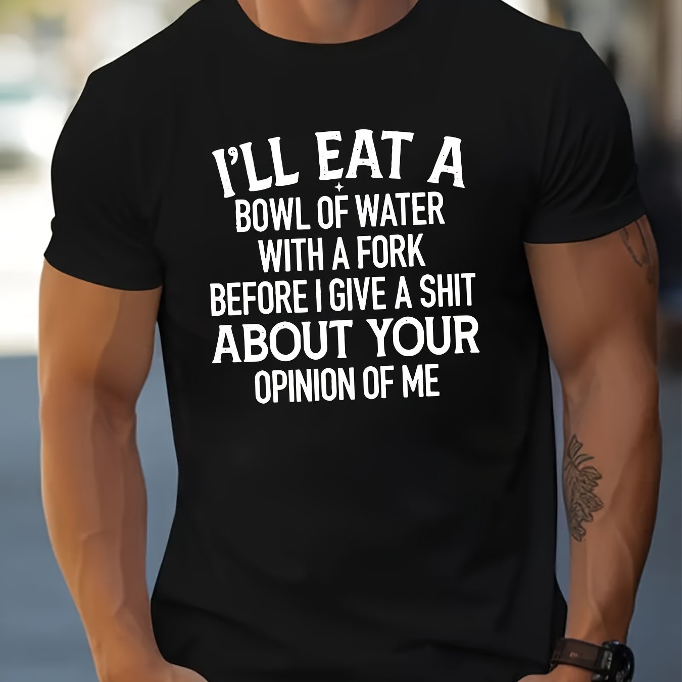 I Will Have A Bowl Of Water Printed Men's Round Neck Fashionable Short Sleeved Sports T-shirt, Comfortable And Versatile, Suitable For Summer And Spring, Sports Style, Comfortable Fit T-shirt, As A Gi Black Apparel/Shirt/Graphic Shirt SNULLO https://www.cyberehub.com