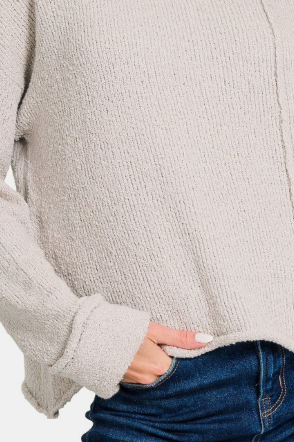 Zenana Asymmetric Hem Drop Shoulder Sweater Shirt Apparel Clothing Tops Ship from USA Shirts USA Women Zenana Trendsi https://www.cyberehub.com