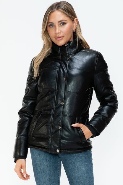 YMI Pocketed Zip Up Turtleneck Puffer Jacket Tops/Jackets/Sweaters Clothing Tops Ship from USA TikTok Trendsi USPS Walmart YMI outerwear Trendsi https://www.cyberehub.com