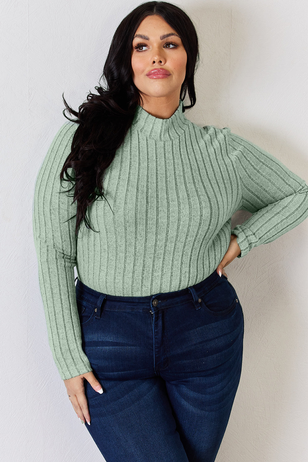 Basic Bae Full Size Ribbed Mock Neck Long Sleeve T-Shirt Apparel/Tops Basic Bae Ship from USA TikTok Tops Trendsi USPS Walmart Walmart Apparel Trendsi https://www.cyberehub.com