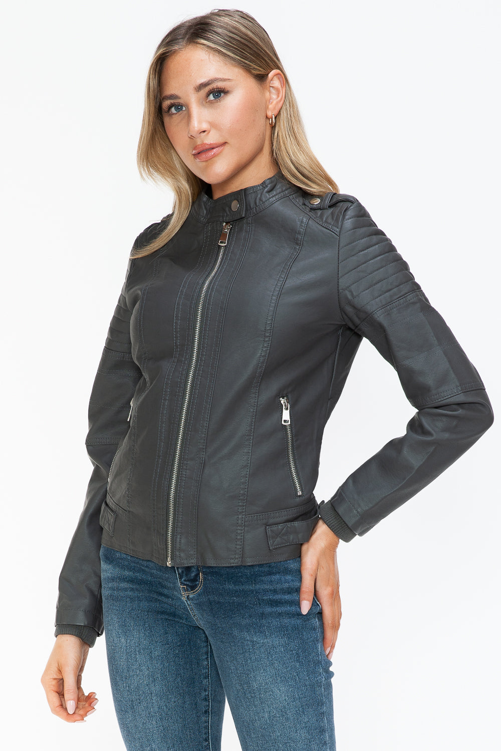 Snobbish PU Leather Biker Jacket with Side Zip Pockets Apparel Featured Ship from USA Snobbish Tiktok Trendsi USA USPS Walmart Trendsi https://www.cyberehub.com