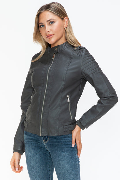 Snobbish PU Leather Biker Jacket with Side Zip Pockets Apparel Featured Ship from USA Snobbish Tiktok Trendsi USA USPS Walmart Trendsi https://www.cyberehub.com