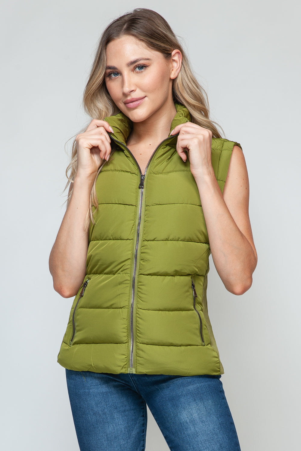 Snobbish Zip Up Turtleneck Vest with Pockets Shirt Apparel Clothing Tops price-change-job-active Ship from USA Shirts Snobbish USA Women Trendsi https://www.cyberehub.com