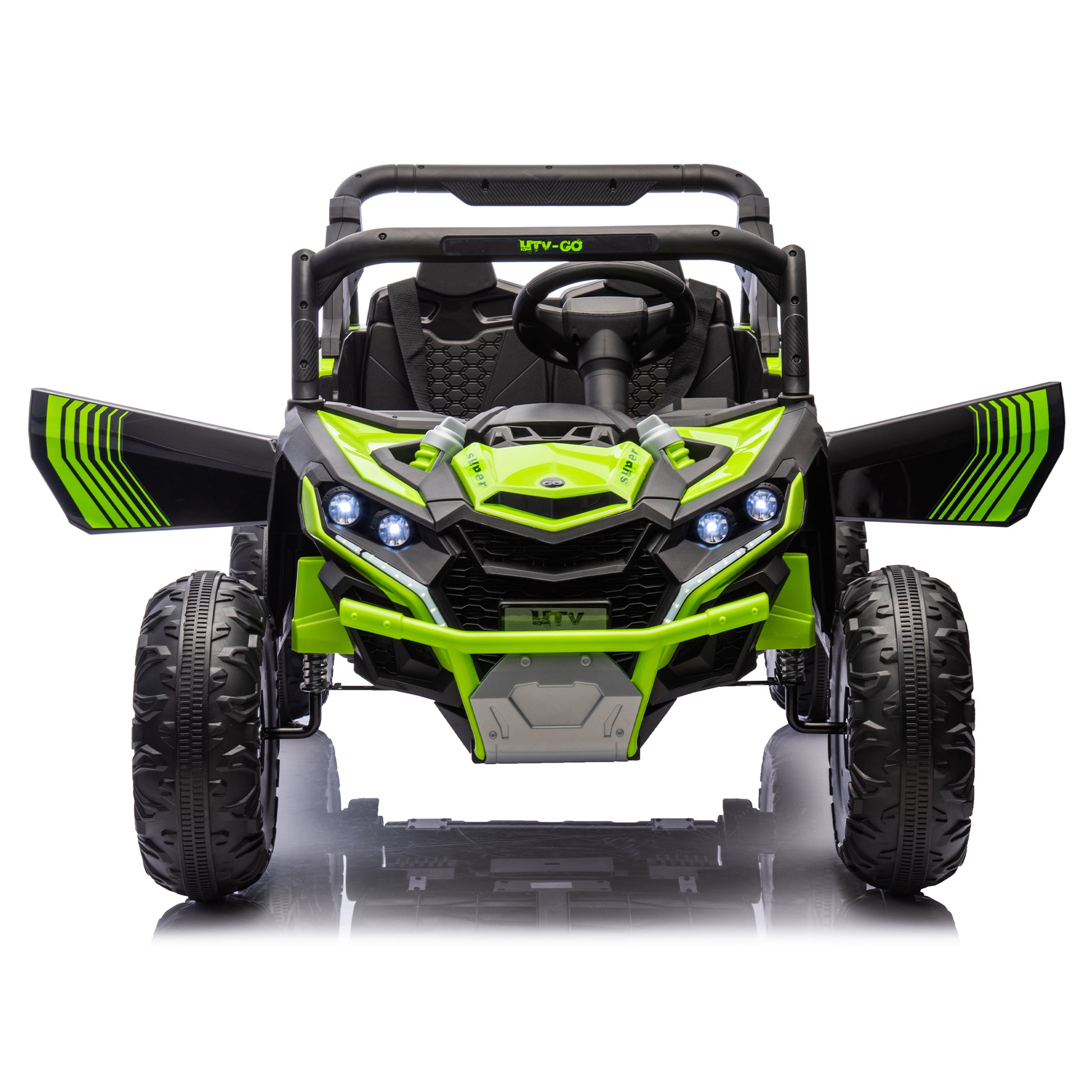 24V Two-Seater Kids Ride On UTV W/Parents Remote Control,Four-Wheel Suspension,Slow Start,Large wheel design,Anti-collision bar,Storage space,Music,USB,Bluetooth,Volume control,LED lights for Kids 3+. Giga Kids Toys Giga https://www.cyberehub.com