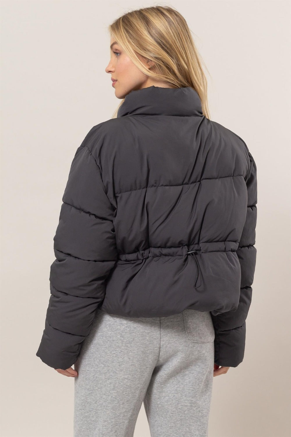 HYFVE Quilted Back Drawstring Puffer Jacket Shirt Apparel Clothing Tops HYFVE Ship from USA Shirts USA Women Trendsi https://www.cyberehub.com