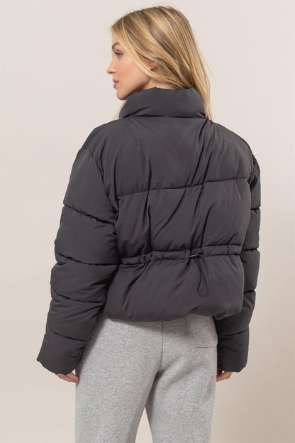 HYFVE Quilted Back Drawstring Puffer Jacket Shirt Apparel Clothing Tops HYFVE Ship from USA Shirts USA Women Trendsi https://www.cyberehub.com