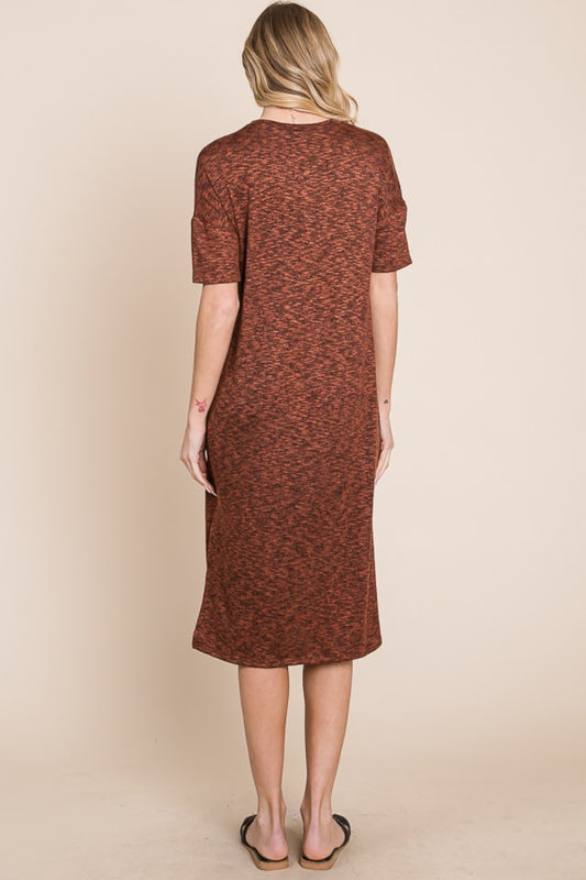 BOMBOM Round Neck Side Slit Midi Dress Apparel/Dress BOMBOM Dress Ship from USA TikTok Trendsi USPS Walmart Walmart Apparel Trendsi https://www.cyberehub.com