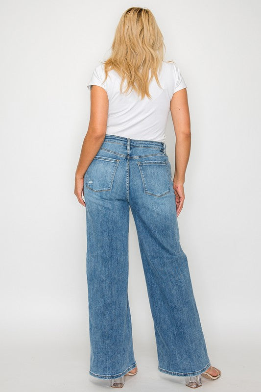 bytos Full Size High Rise Wide Leg Jeans with Pockets Apparel Apparel bytos Ship from USA TikTok Trendsi Trendsi https://www.cyberehub.com