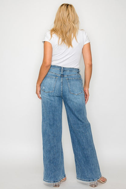 bytos Full Size High Rise Wide Leg Jeans with Pockets Apparel Apparel bytos Ship from USA TikTok Trendsi Trendsi https://www.cyberehub.com