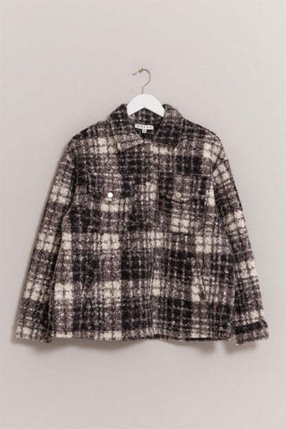 HYFVE Plaid Button Up Boucle Jacket Tops/Jackets/Sweaters Clothing Tops HYFVE Ship from USA TikTok Trendsi USPS Walmart Trendsi https://www.cyberehub.com