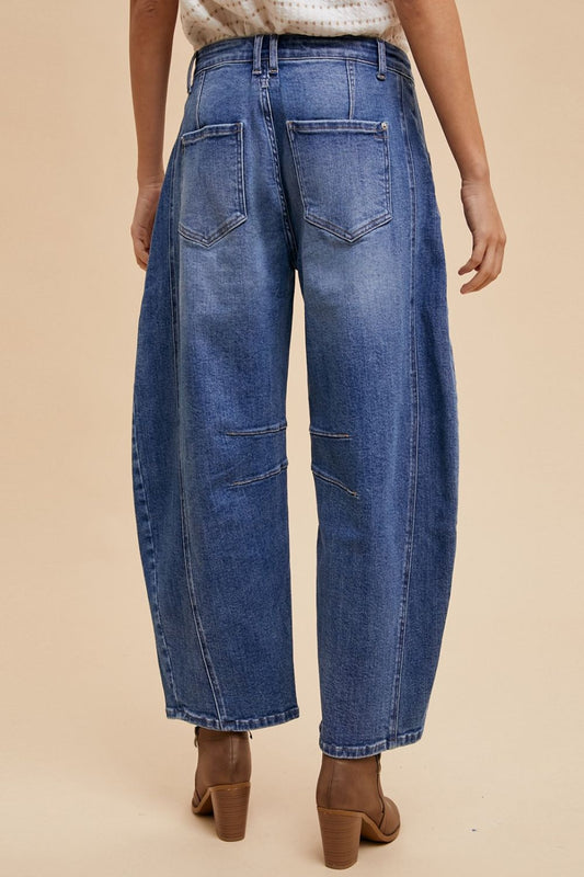 Annie Wear Mid Rise Barrel Leg Jeans with Pockets Apparel Annie Wear Apparel Ship from USA TikTok Trendsi Trendsi https://www.cyberehub.com