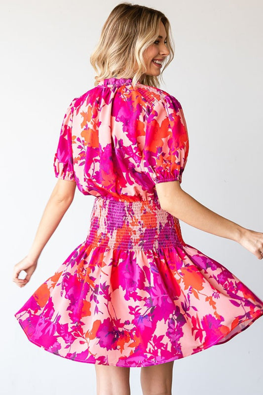 First Love Floral Short Sleeve Smocked Mini Dress Apparel/Dress Dress First Love Ship from USA TikTok Trendsi USPS Walmart Walmart Apparel Trendsi https://www.cyberehub.com