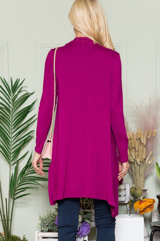 Celeste Full Size Open Front Cardigan with Pockets Shirt Apparel Celeste Clothing Tops Ship from USA Shirts USA Women Trendsi https://www.cyberehub.com
