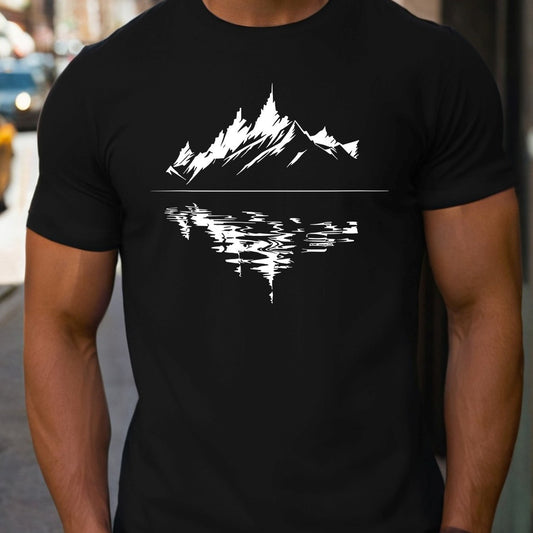 Landscape Printed Reflective T-shirt, Men's T-shirt, Summer Casual Short Sleeved T-shirt Apparel/Shirt/Graphic Shirt SNULLO https://www.cyberehub.com
