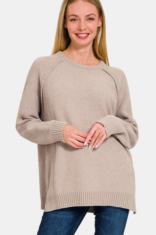 Zenana Side Slit Raglan Sleeve Sweater Light Mocha Tops/Jackets/Sweaters Clothing Tops Ship from USA TikTok Trendsi USPS Walmart Zenana Trendsi https://www.cyberehub.com