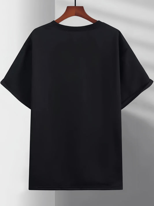 Men's Letter Pattern Printed T-shirt - Soft Round Neck, Comfortable Fit, Slightly Elastic Knitted Fabric,Casual Summer T-shirt Apparel/Shirt/Graphic Shirt SNULLO https://www.cyberehub.com